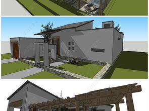 精品中國風(fēng)中式現(xiàn)代風(fēng)格獨棟別墅建筑su模型設(shè)計模型下載