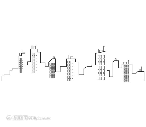城市建筑線條剪影