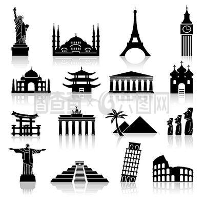 世界著名建筑插畫